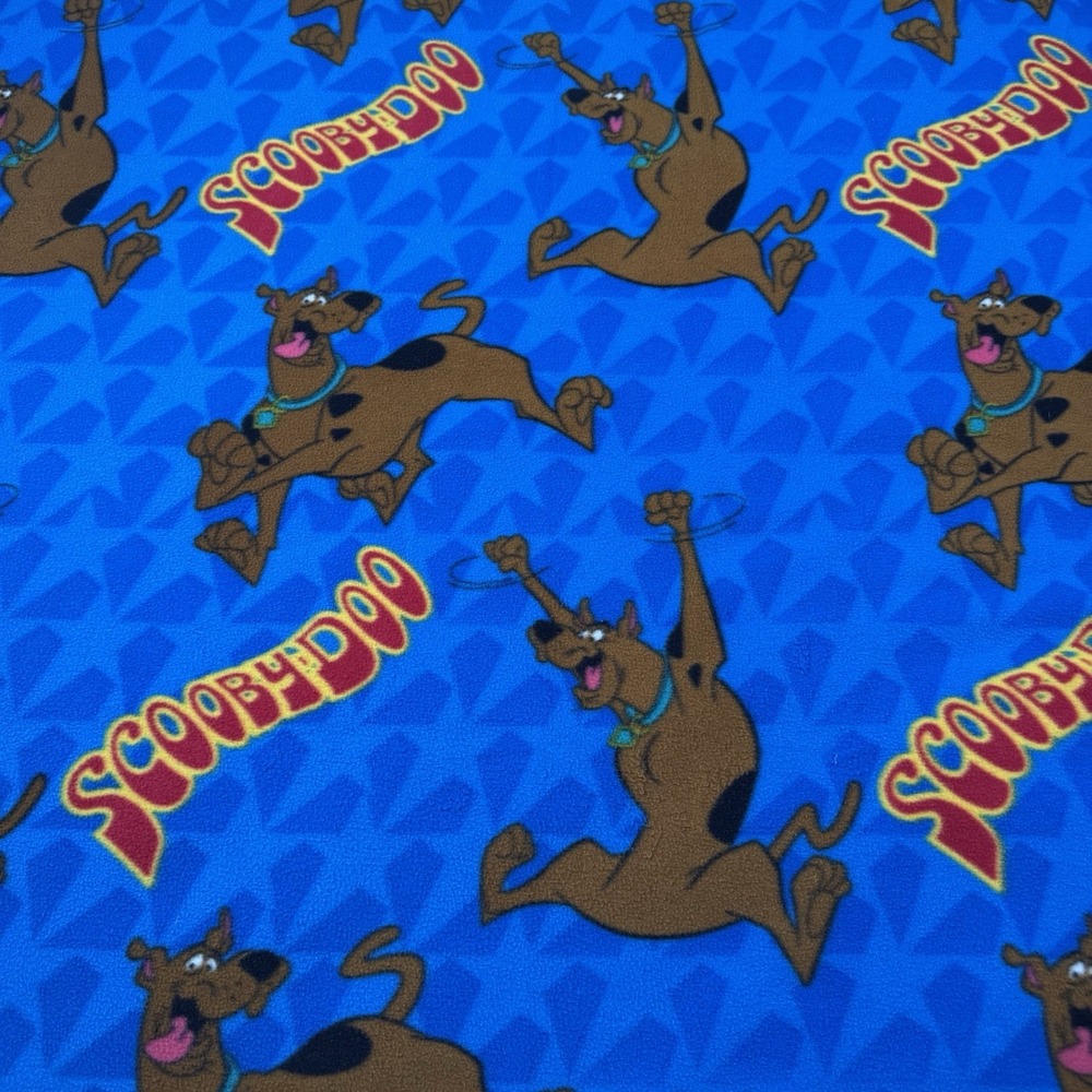 Scooby-Doo Vintage 2003 Fleece Throw Blanket Blue Hanna-Barbera 46x60"